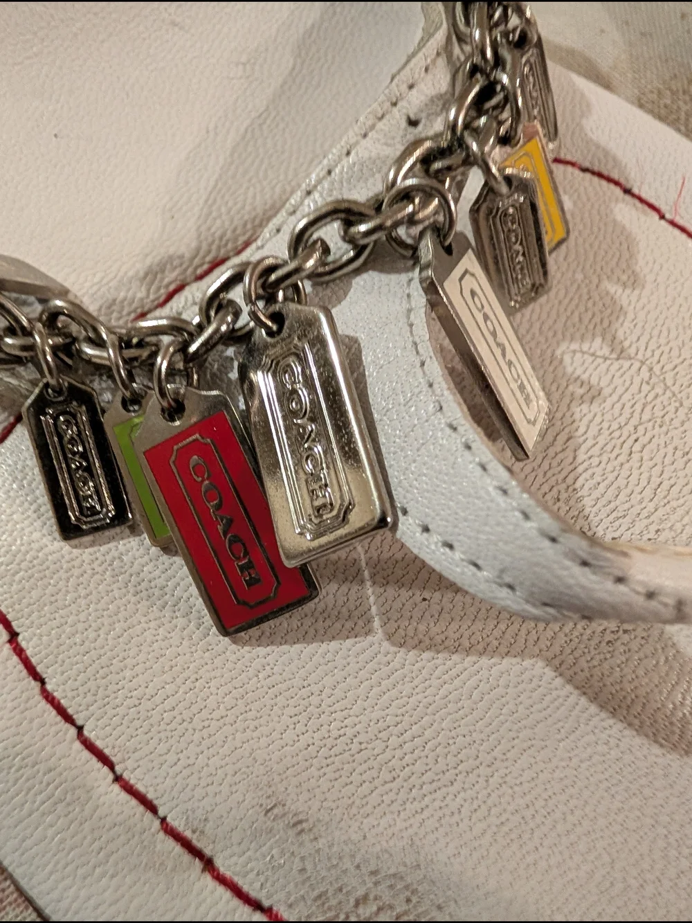 COACH Leather Thong Sandals with Metal Charms
